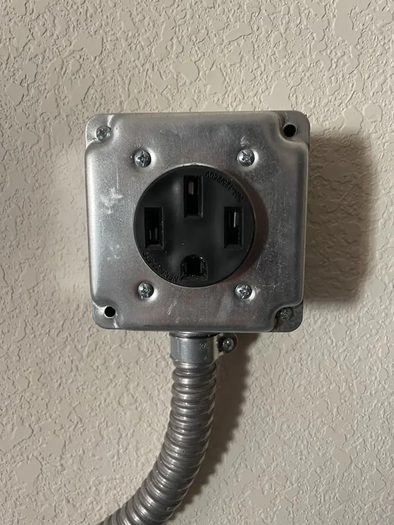 NEMA 14-50 outlet installed for Smart Home Electrical in Le Ray
